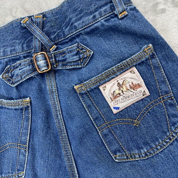 Vintage LEVI'S Cinch Back Jeans Womens 9 Blue Wide Leg Bell Bottom 70s High Rise - Picture 5 of 16